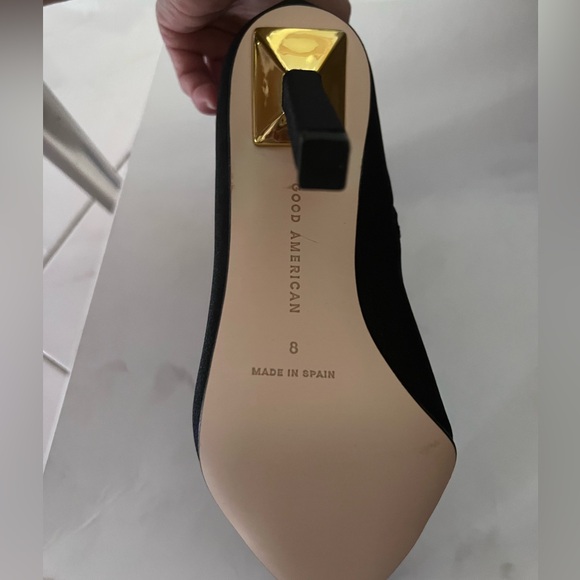 Good American Boots High Kickstand Black Pointed Toe Neoprene Booties Size 8 NIB - Picture 3 of 8